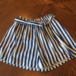 High waisted striped shorts